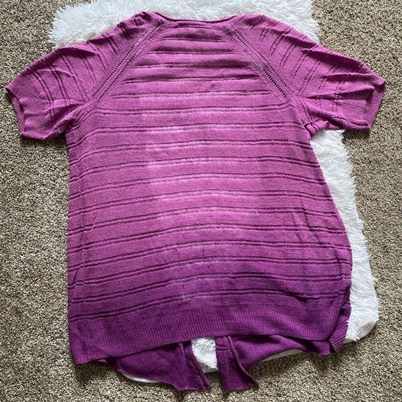 Lane Bryant Open Front Ombré Purple Sweater Cardigan Size 16 - Picture 4 of 7